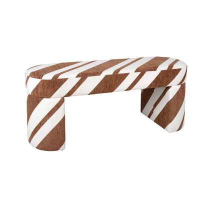 Bankje 101x101x43 cm bruin polyester