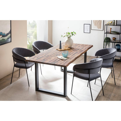 Fauteuil grijs fluweel matzwart metaal 55x50x80 cm