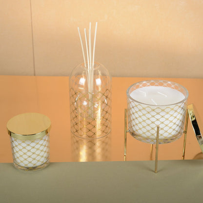 Diffuser glas goud 8,5x14 cm musk