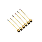 Theelepels 6 stuks goud roestvrij staal 14 cm