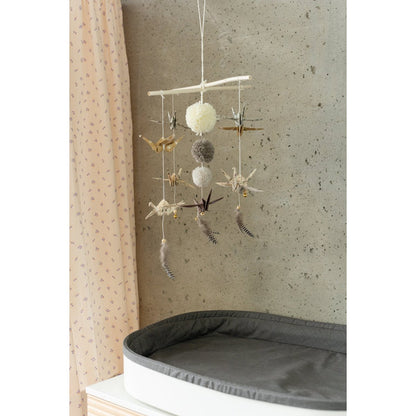 Kinder mobiel origami kraanvogels goud