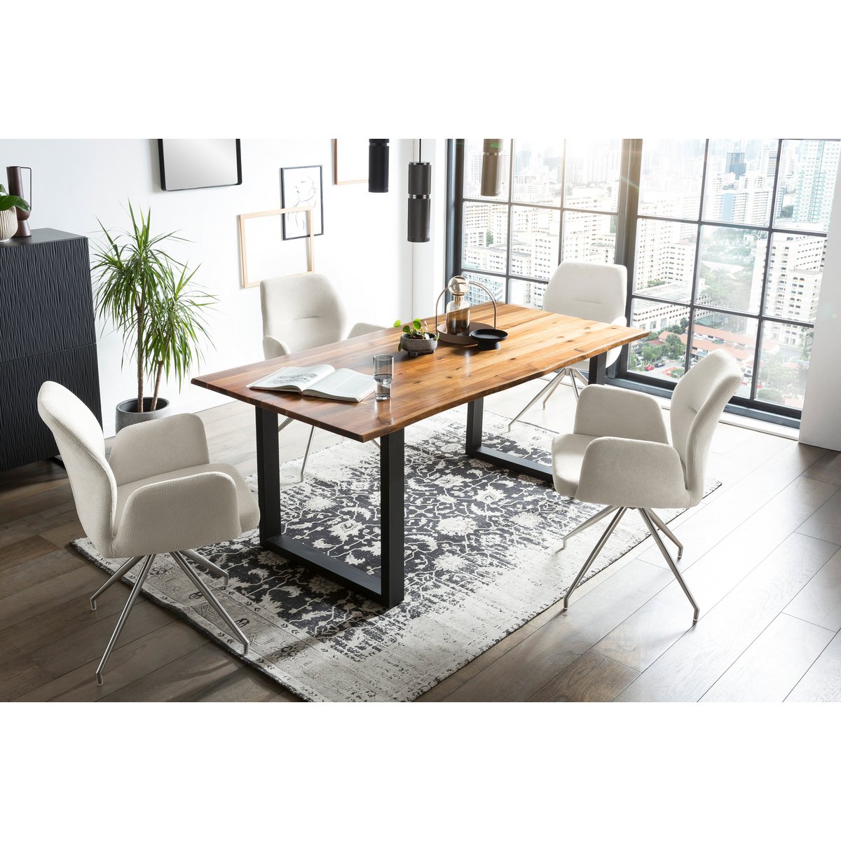 Eetgroep 5-delig 160x85 cm massief acaciahout