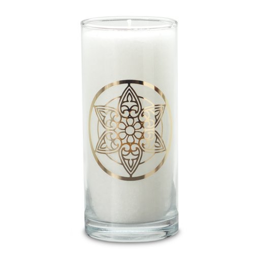 MAGIC CANDLE, MANDALA, 30348MAN, White, Ø approx. 6 cm, H approx. 14 cm