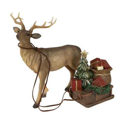 Deer Figurine 30x9x20 cm Brown Polyresin Christmas Decoration