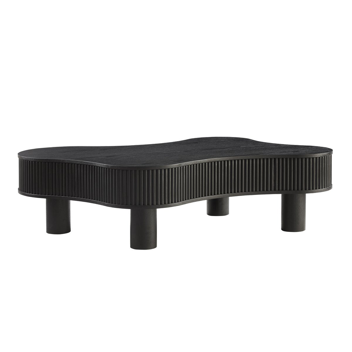 Salontafel 116x77 cm zwart MDF ash wood fineer