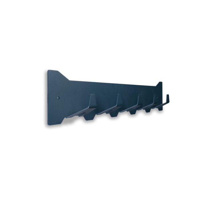 Wandkapstok metaal blauw 5 haken