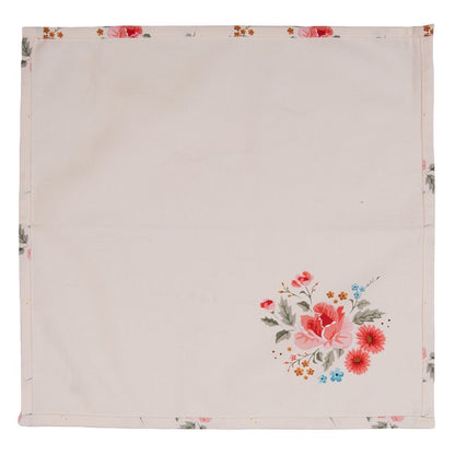 Servetten Katoen Set van 6 40x40 cm Beige Katoen Rozen Servet Stof