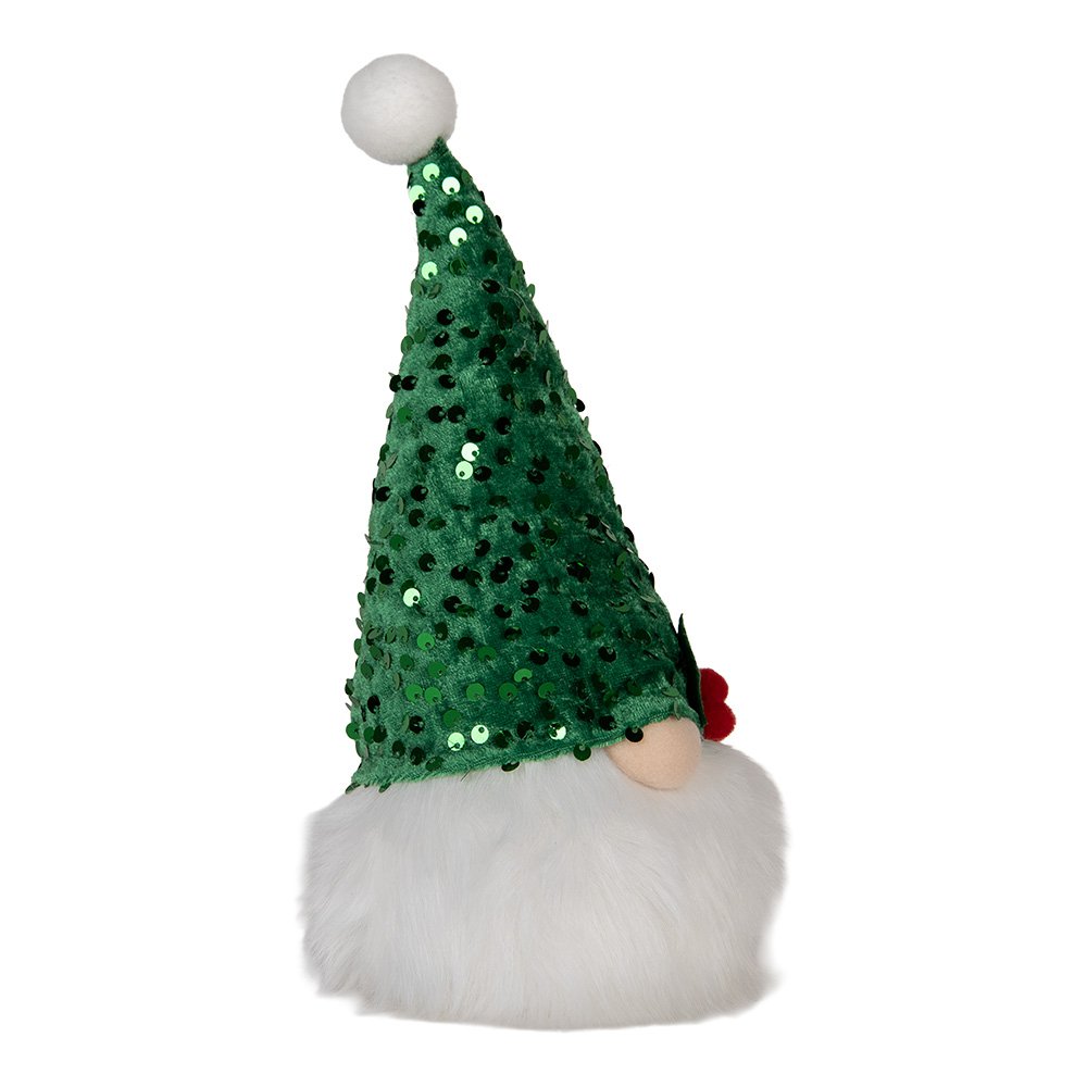 Christmas decoration with LED lighting Gnome 10x10x25 cm Green Synthetic