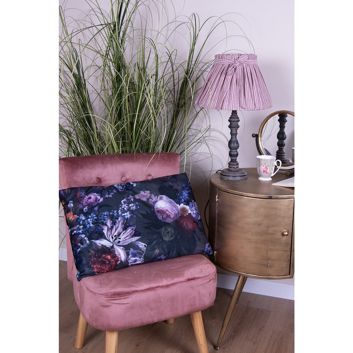 Sierkussen 60x40 cm groen bloemen