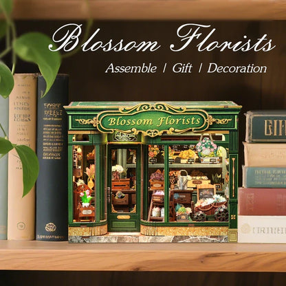 3D DIY huisje Blossom Florists 21x13x17cm hout