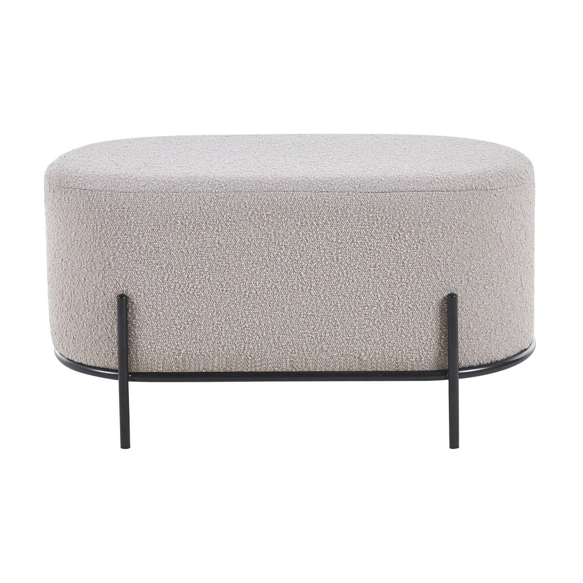 Hocker bouclé taupe 80x40x42 cm
