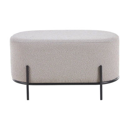 Hocker bouclé taupe 80x40x42 cm