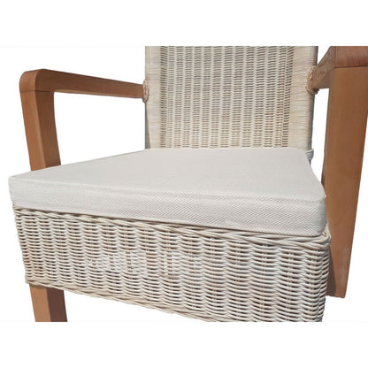 Eetkamerstoelen Set Van 2 Met Armleuningen Rattan Wit Perth