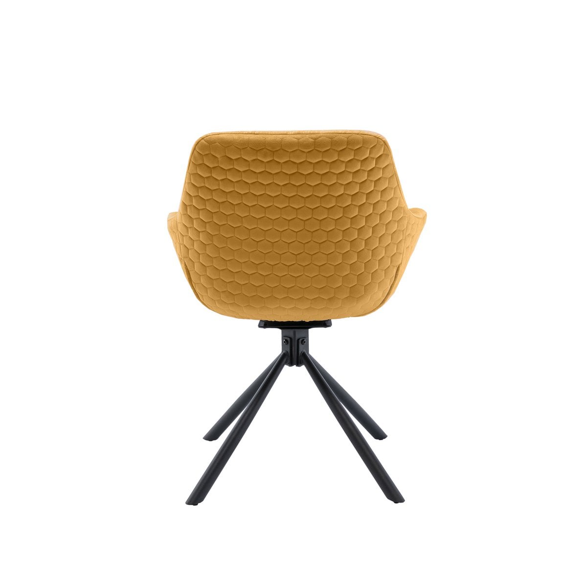 Fauteuil mosterdgeel fluweel honingraatstiksel 64x82x63 cm