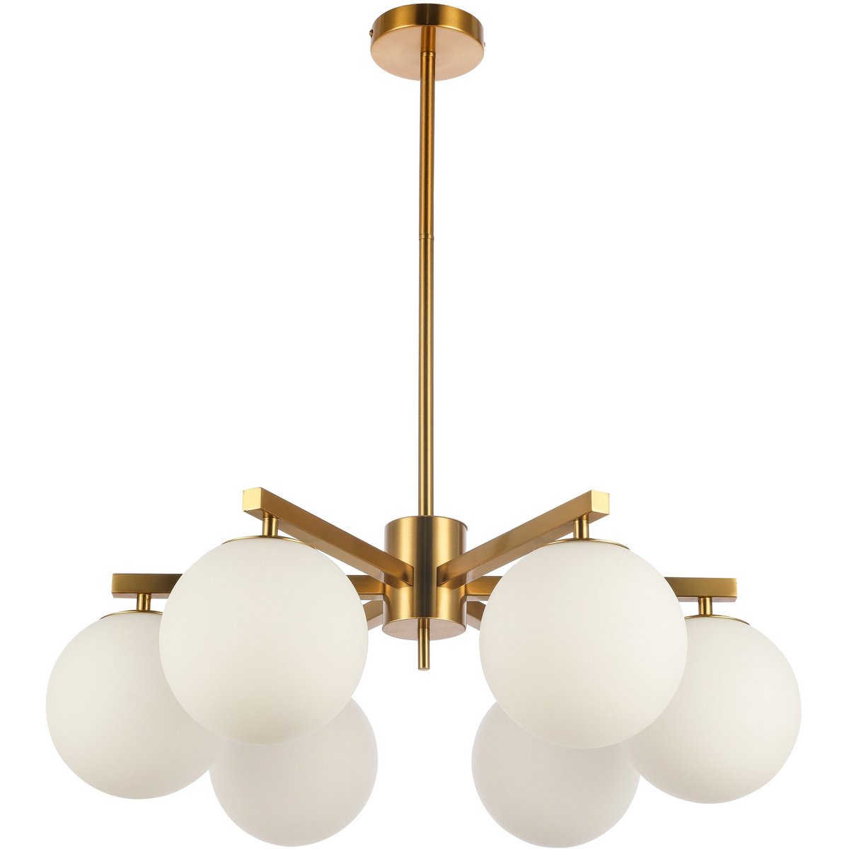 Hanglamp Stella 6-licht messing wit