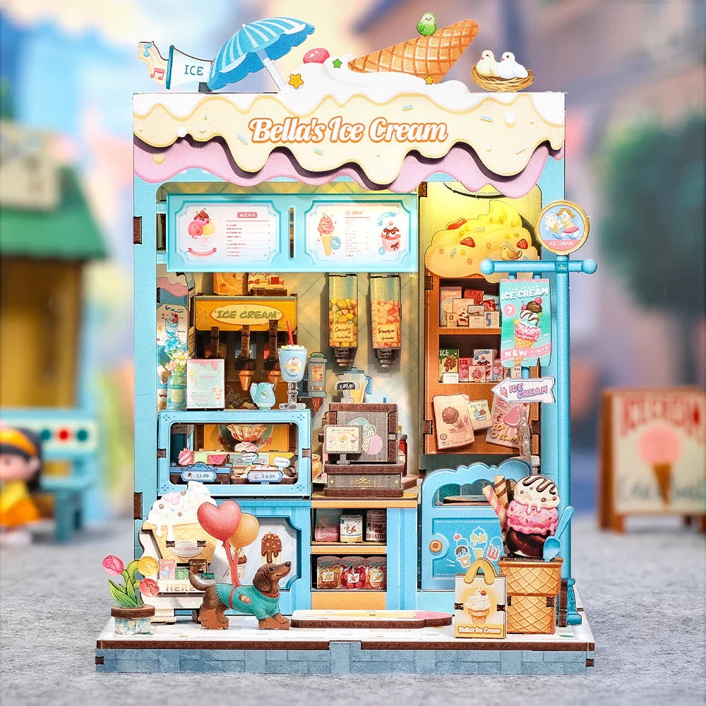 3D DIY huisje Bella's Ice Cream 16x16x21 cm