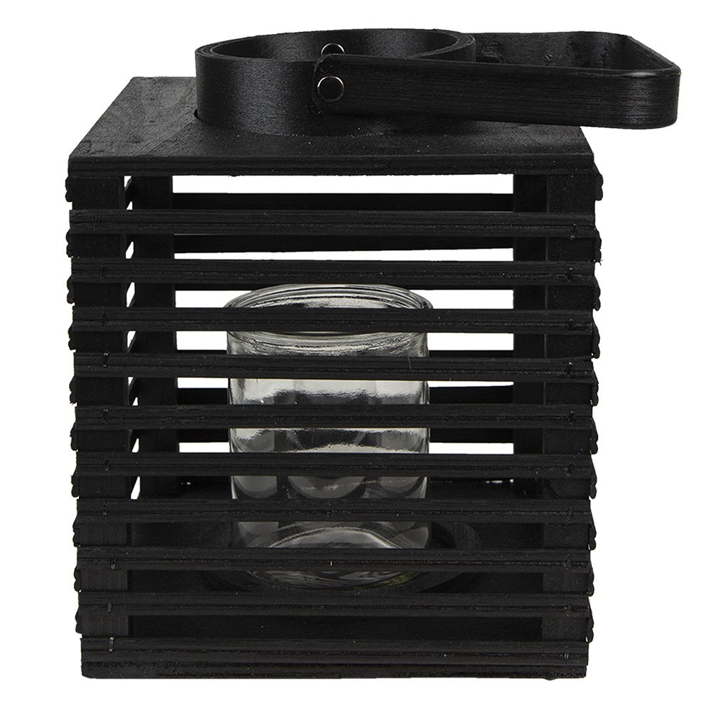 Wind Light 17x17x20 cm Black Bamboo Candle Holder