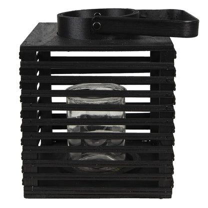 Wind Light 17x17x20 cm Black Bamboo Candle Holder