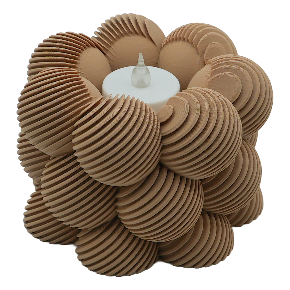 LED Tealight Holder Bubble Slanted Striped - 3D Printed - Sustainable PLA - Suitable for LED Tealights