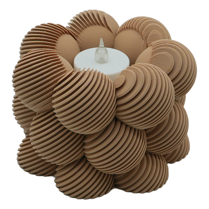 LED Tealight Holder Bubble Slanted Striped - 3D Printed - Sustainable PLA - Suitable for LED Tealights
