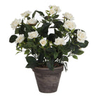 Kunstplant rozenstruik wit 33 cm