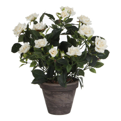 Kunstplant rozenstruik wit 33 cm