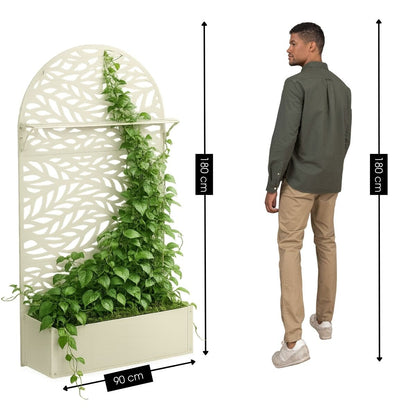 Plantenstandaard 90x33x180 cm gebroken wit ijzer
