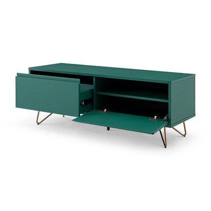 Lowboard 120x40x45 cm groen mat MDF metaal