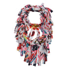 Sjaal dames print rood 30x150 cm polyester