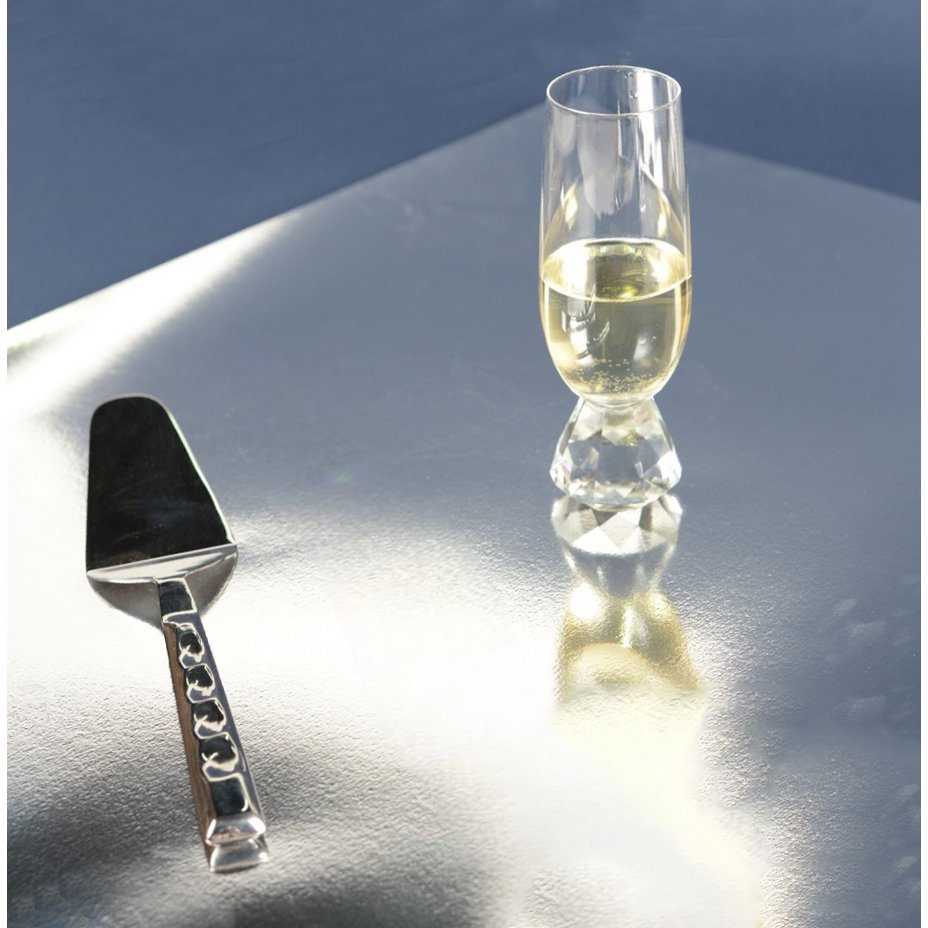 Taartschep zilver 32 cm staal