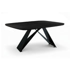 Dining table 180x90 cm, solid Mango top, black Cross Base metal frame
