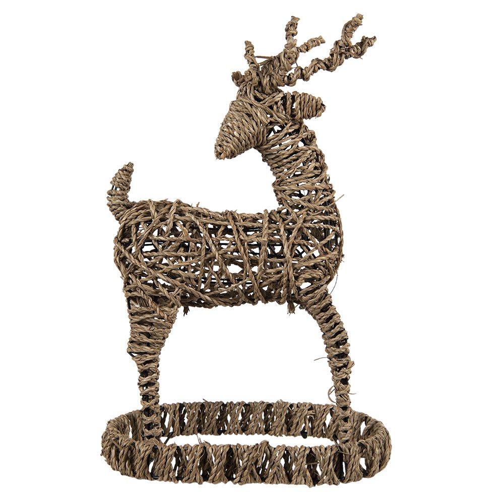 Deer Figurine 30x20x49 cm Brown Rattan Christmas Decoration