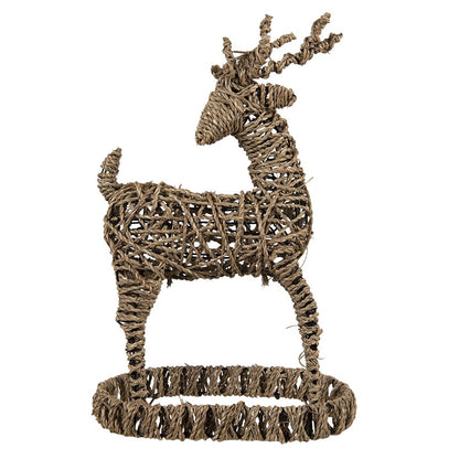 Deer Figurine 30x20x49 cm Brown Rattan Christmas Decoration
