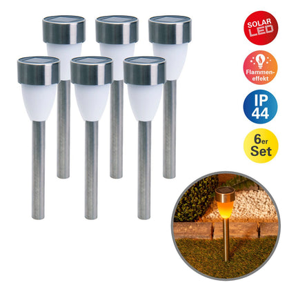 LED solar grondspots 6 stuks roestvrij staal