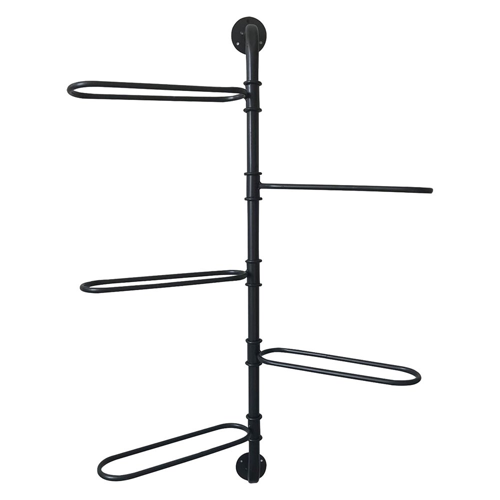 Handdoekenrek 37x9x84 cm metaal zwart