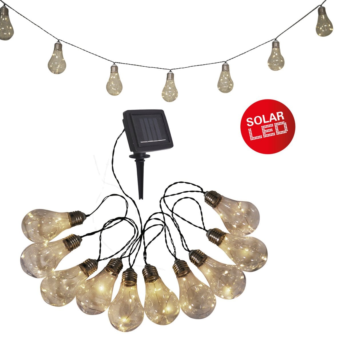 Lichtsnoer 10 LEDs zonne-energie plastic