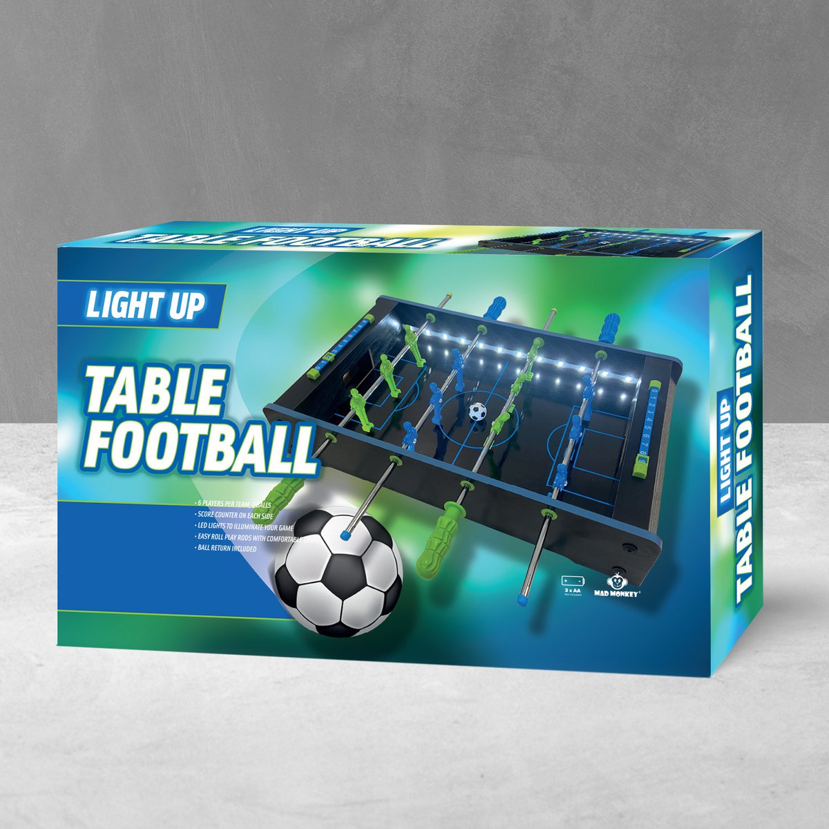 Tafelvoetbal 49x30x8 cm met LED