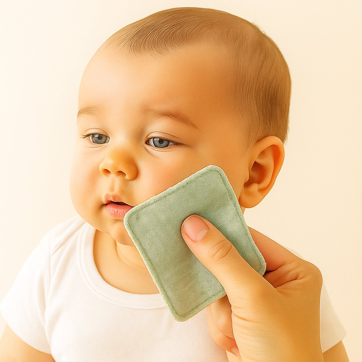 Reusable wipes made of organic cotton - green