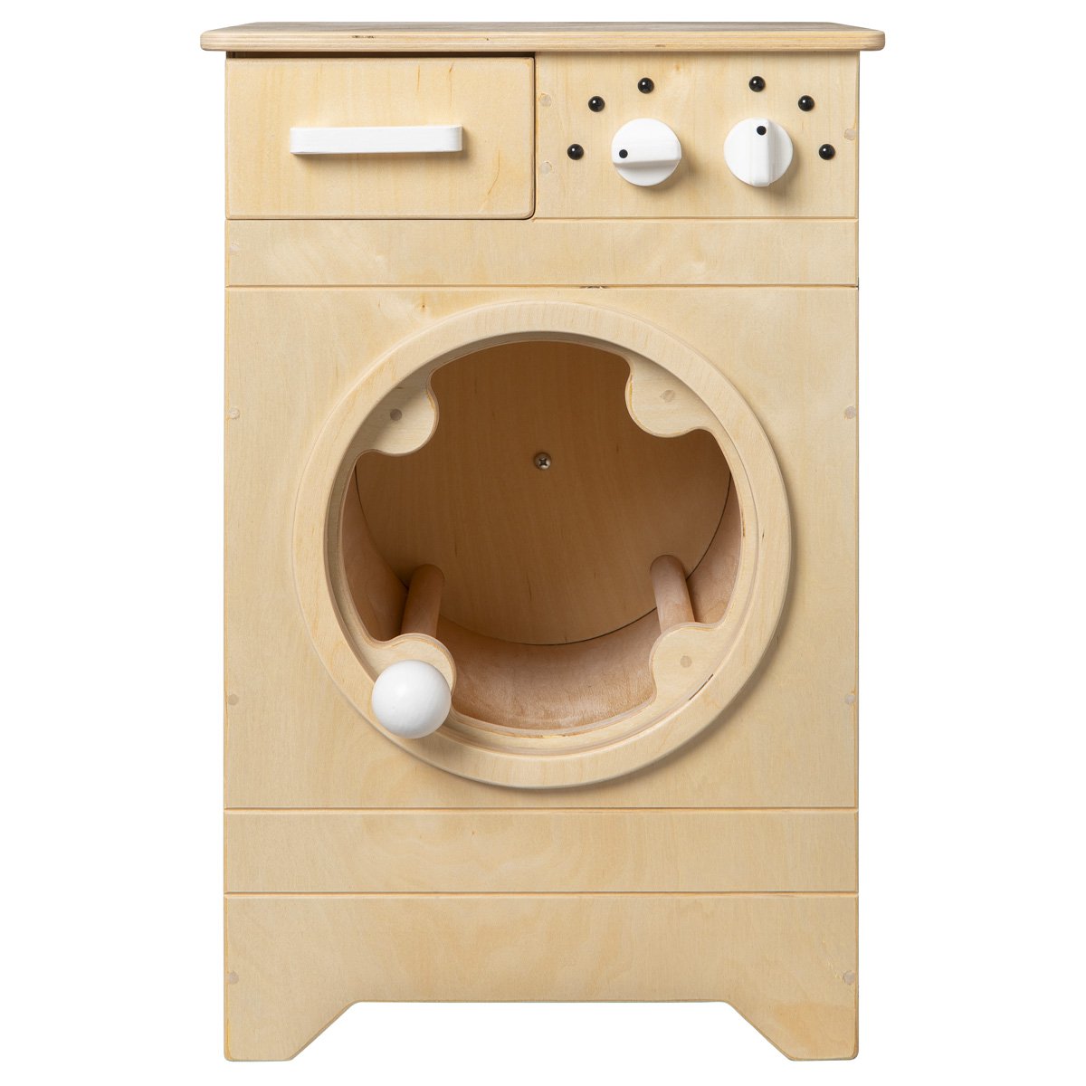 Speelgoed wasmachine hout naturel wit