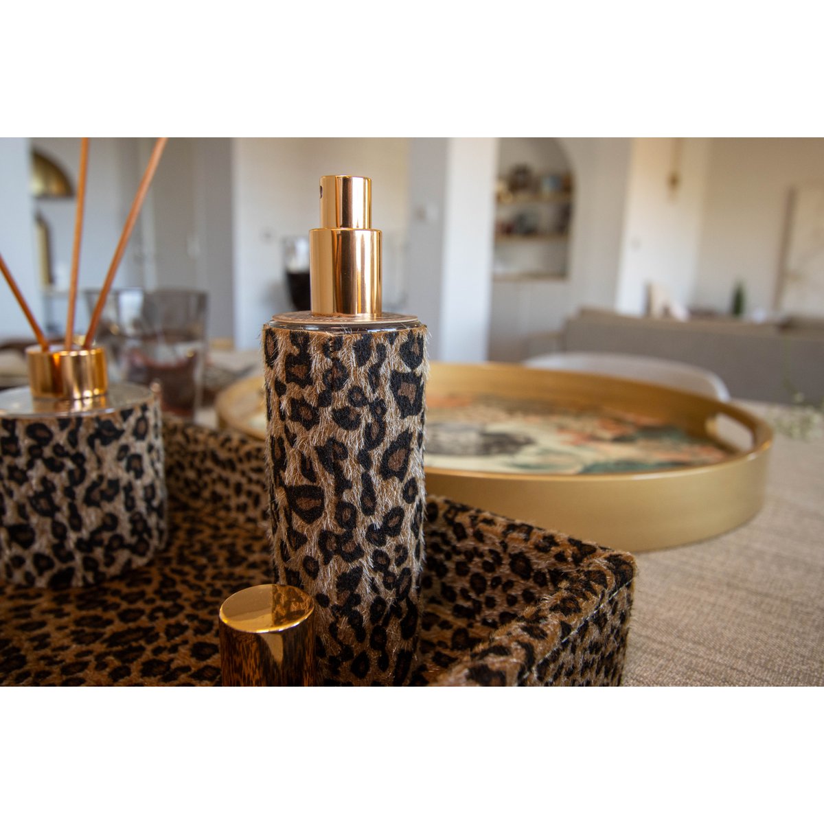 Diffuser 120 ml luipaardglas bruin