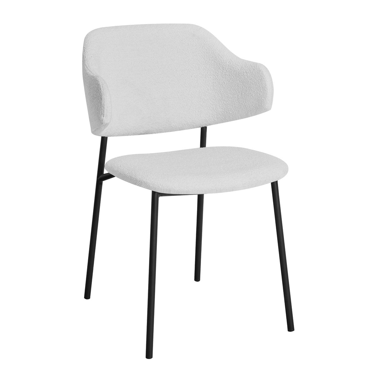Fauteuil set 2 stuks bouclé wit metaal