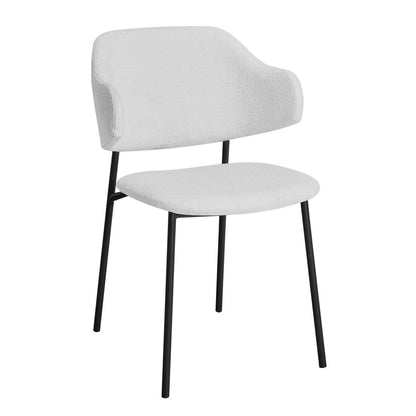 Fauteuil set 2 stuks bouclé wit metaal
