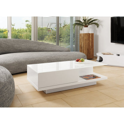 Salontafel 120x60x36 cm hoogglans wit