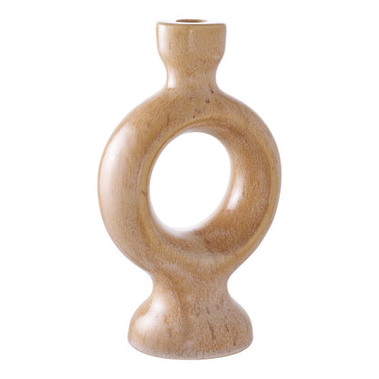 Candle Holder - Brown, Ceramic, 13.5x8.8x23.5 cm