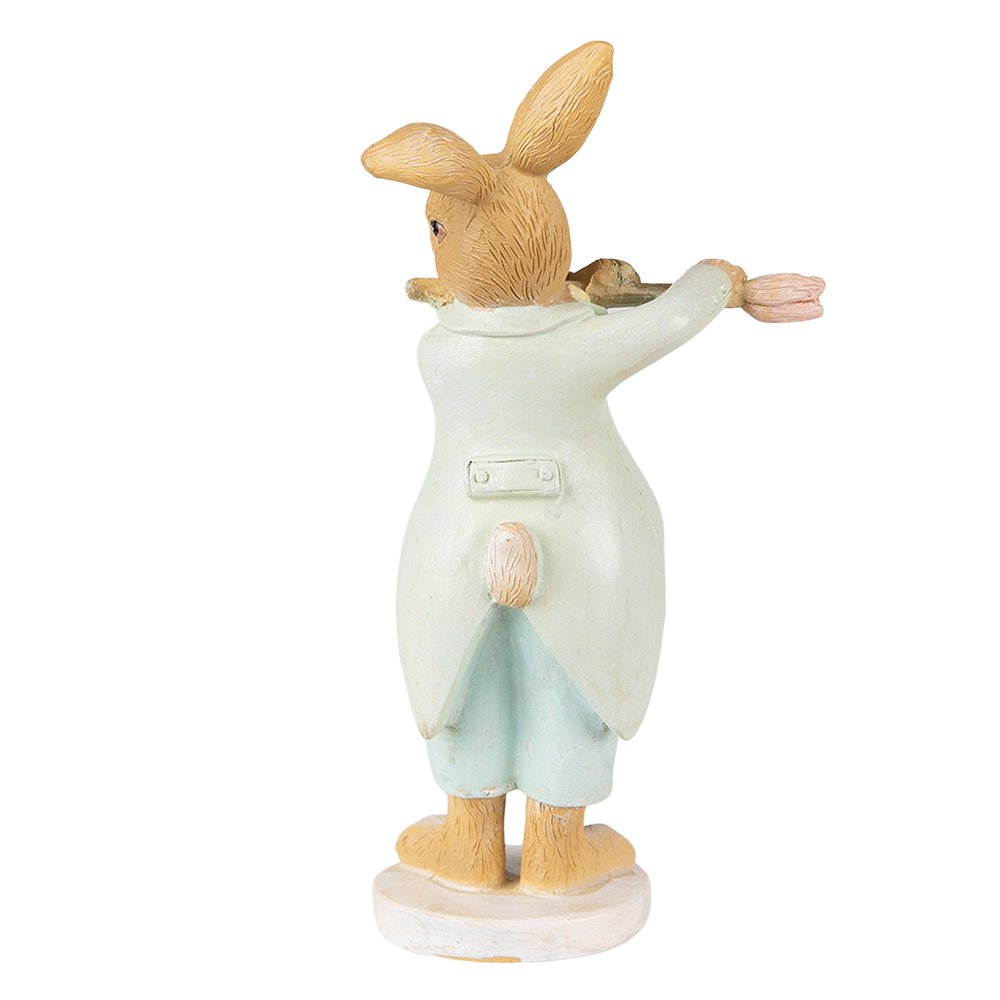 Beeld konijn 16 cm groen bruin polyresin