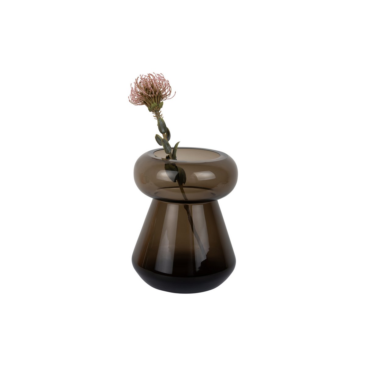 Vaas glas bruin 21x21x26 cm