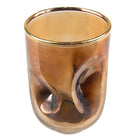 Tealight holder Ø 7x10 cm Gold-coloured Glass Tealight holder