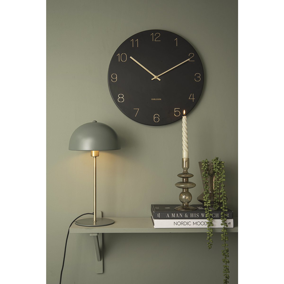 Tafellamp 20 cm groen ijzer