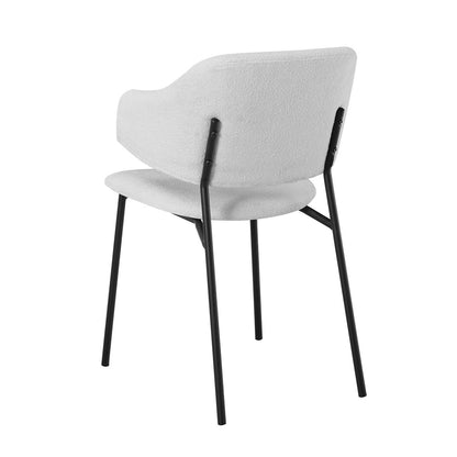 Fauteuil set 2 stuks bouclé wit metaal