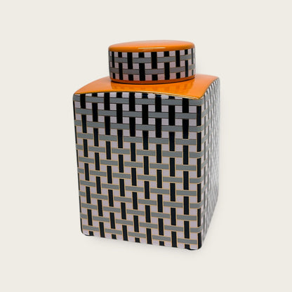 Porseleinen busje met deksel set A-stijl B-stijl oranje